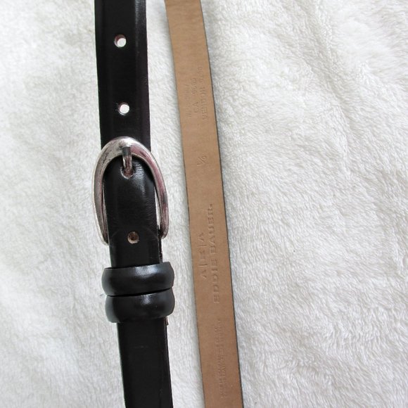 Eddie Bauer Women's Black Leather Belt - Picture 1 of 7
